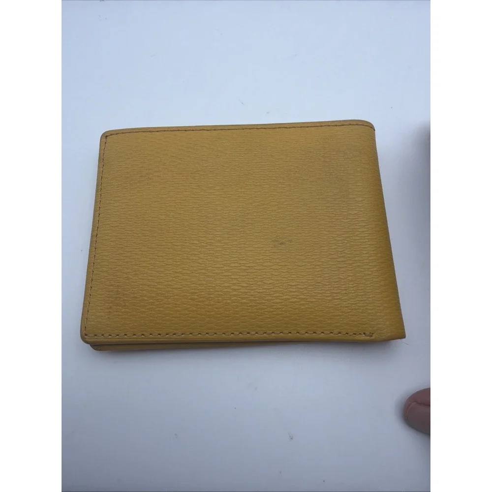 TUMI Yellow Bifold Wallet ID Window Card Holder Slim Men